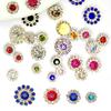 Størrelse Dobbelt Lag Blomst Blandet 100 stk Fargerik Solsikke Skive Bor Spenne Krystall Håndsøm Bor DIY Smykketilbehør Rhinestone Sy på Perler