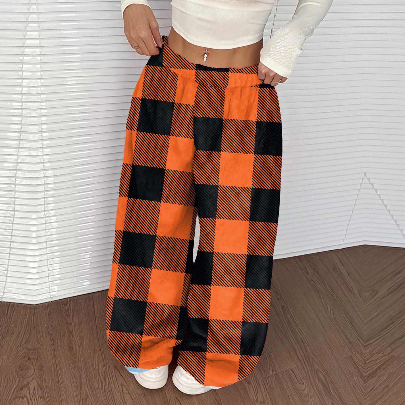 

Женские повседневные и модные брюки с принтом, эластичной талией, свободными широкими штанинами S шафрановый