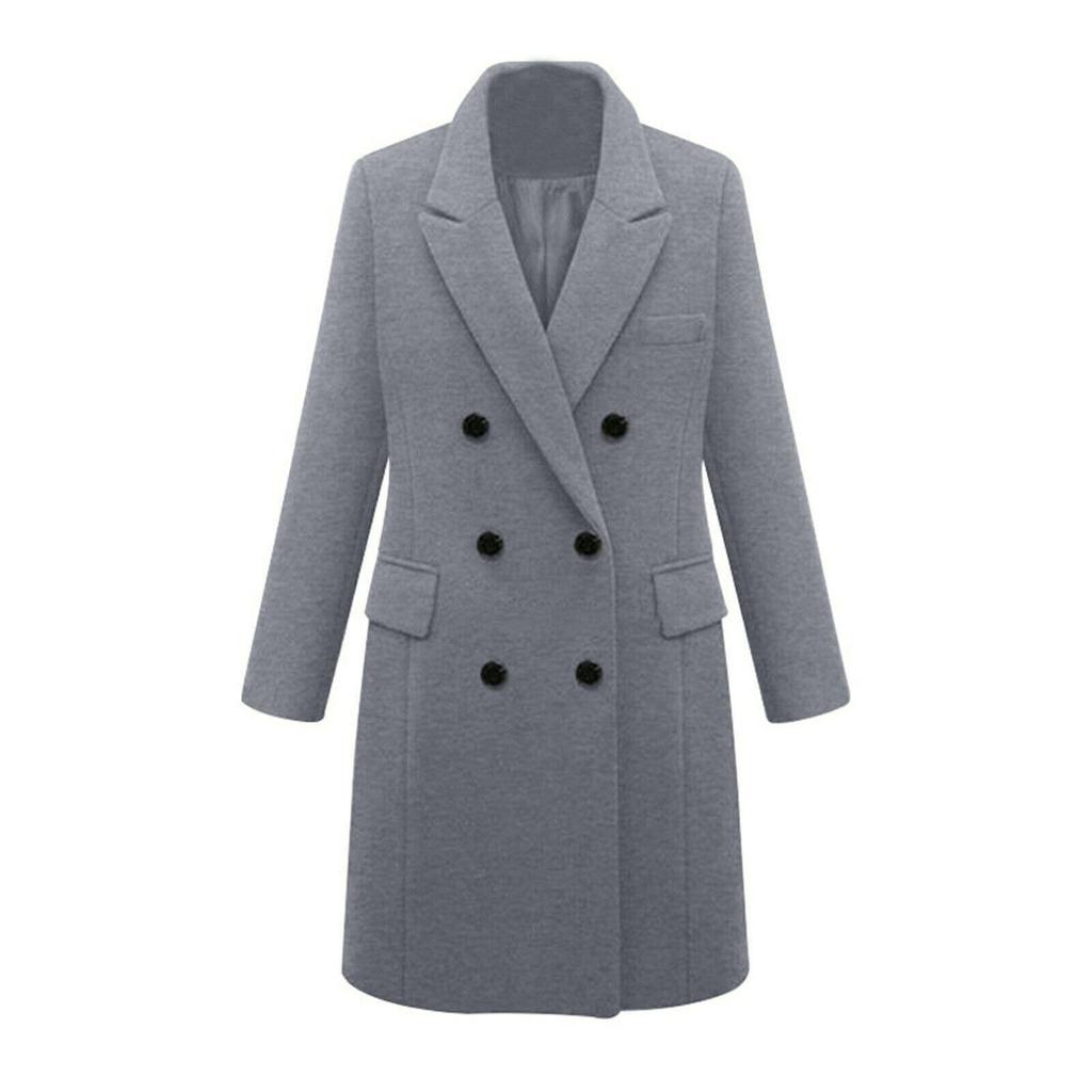 Cappotto da donna autunno classico doppiopetto lungo cappotto termico caldo antivento cappotto invernale strada uso quotidiano vacanza vestibilità ampia giacca elegante