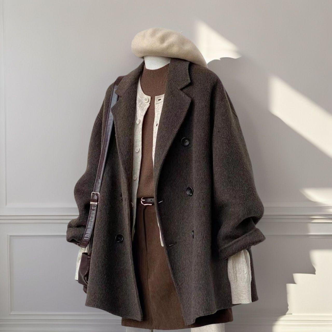 

Костюм шерстяное пальто Женский короткий зимний новый шерстяной пиджак зимний блейзер на пуговицах XL