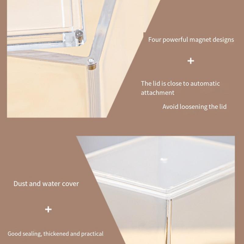 POP 4 Inch Figures Clear Acrylic Protector Case Dustproof Magnetic Acrylic Display Box Collectible Vinyl Model Box