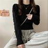 Autumn/winter Women's Knitwear Cut-out Design Crewneck Sweater Pullover Long-sleeved Knit Jumper Top Out Wear