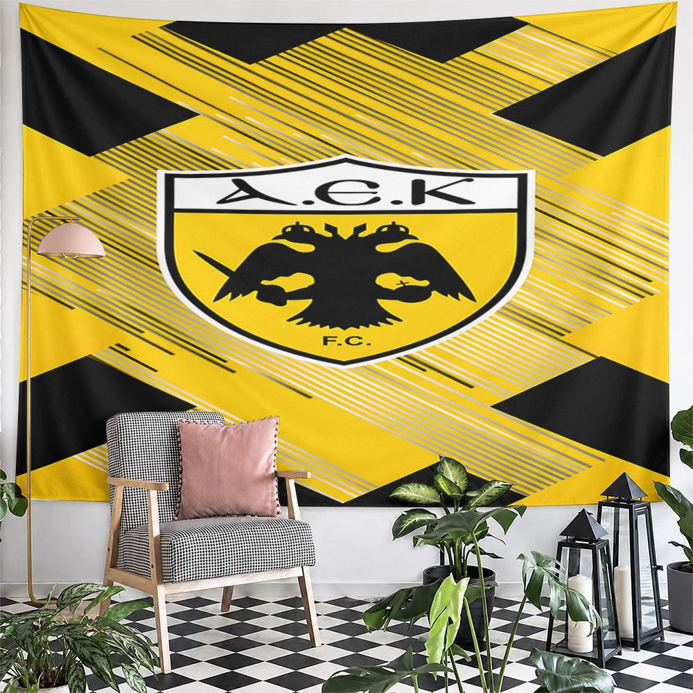 AEK FC Double-Headed Eagle Design Pattern Wall Hanging Tapestry Decorative Tapestry Home Decor for Bedroom and Living Room