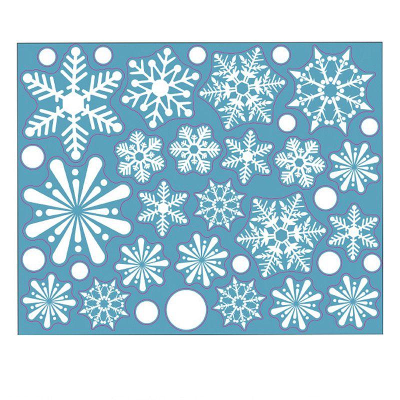 Removable Pvc Christmas Window Stickers With Snowflakes And Merry Christmas Designs