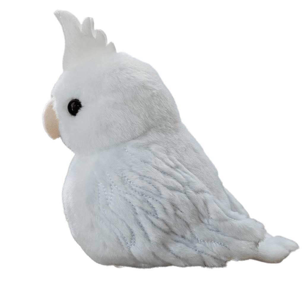 Lilizzhoumax Cockatiel Plush Toy, Realistic Bird, Very Soft, Girl's Toy, Kids Christmas Gift, Home Decor (White, 14cm Tall)