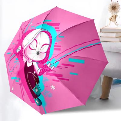 1pc Spider-Gwen Automatic Folding Umbrella - Compact 8-Rib Design, Durable Plastic & Iron, Daily Use F104007