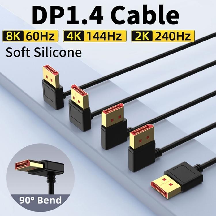 Molded Strain Relief DisplayPort Cable with Male-to-Male Ends, DisplayPort 1.4 Support, and Direct Video Transmission