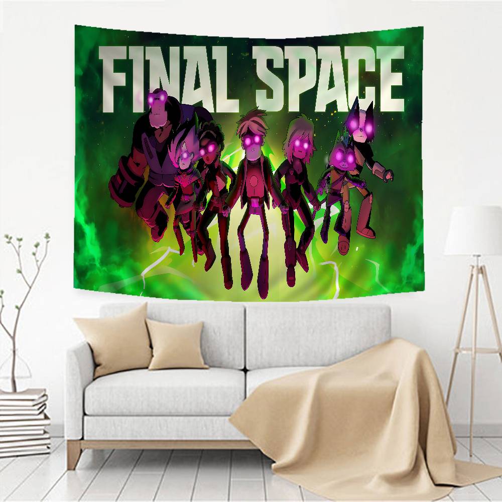 FFinal Space Anime Anime Tapestry Hanging Tarot Hippie Wall Rugs Dorm Home Decor