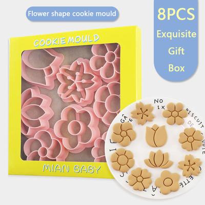 8Pcs Flower Shape Biscuit Cookie Cutter Pastry Baking Mold|flower Garden Party Biscuit