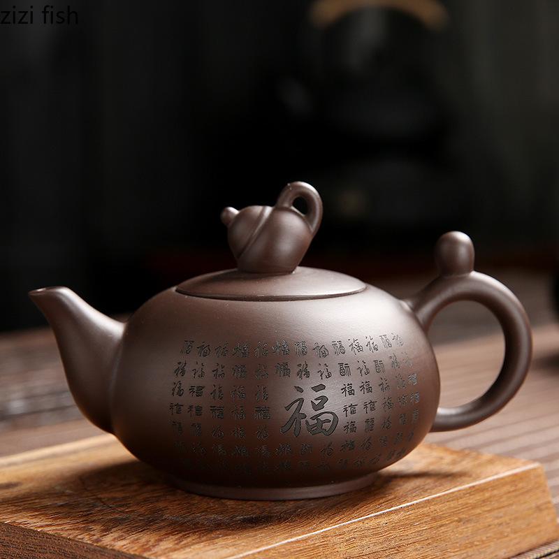 Purple Clay Pot Handmade Teapots Tea Making Utensils Ceramic Teaware Tea Making Tools Afternoon Tea Pot Teas Infuser Craft