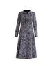 2026 Spring Retro Print Long Sleeve Knee-Length Dress for Middle-Aged and Elderly Moms - Stylish and Elegant Skirt