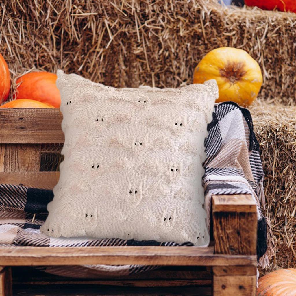 Soft Plush Pillowcase Halloween Bat Pattern Cushion Cover Living Room Sofa Bed Throw Pillow Cases Halloween Decorative 45X45cm