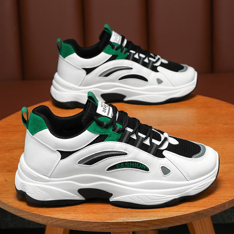 

Men s shoes spring new breathable mesh sports shoes men s trend versatile white shoes heightening casual dad trendy shoes 39