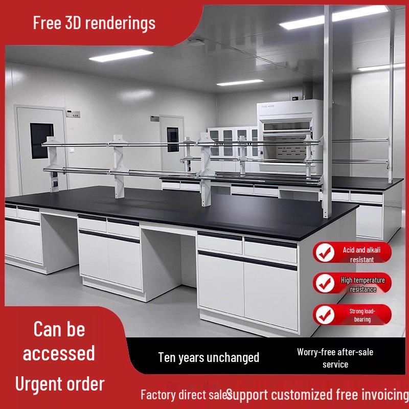 Steel-Wood Laboratory Workbench with Physicochemical Board Tabletop - All-Steel Analytical Experiment Station. B017