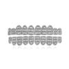 Full Paved 3 Rows T Square CZ Grillz 10 Teeth Brass Real Gold Plated Hip Hop Cool Rapper Teeth Grills Halloween Cosplay Bulk