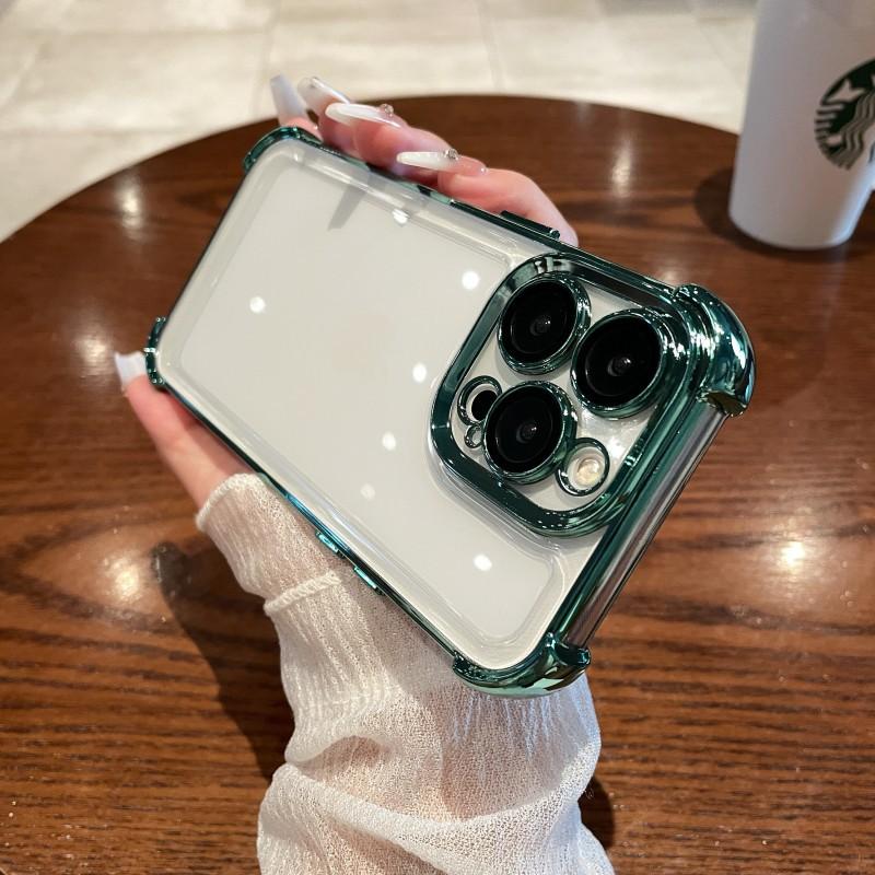 Applicable to iPhone16PROP new anti-drop four-corner electroplating space case Apple 15PROMAX Apple 13PROM