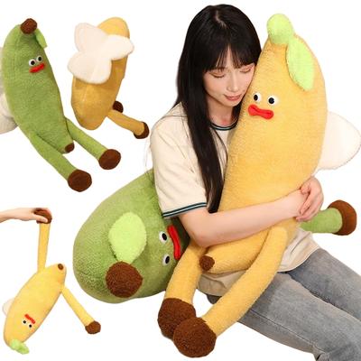 Kawaii Fan Banana Long Legs Yellow Green Fruit Series Throw Pillow Super Soft Funny Dolls Stuffed Toys Baby Girls Birthday Gifts