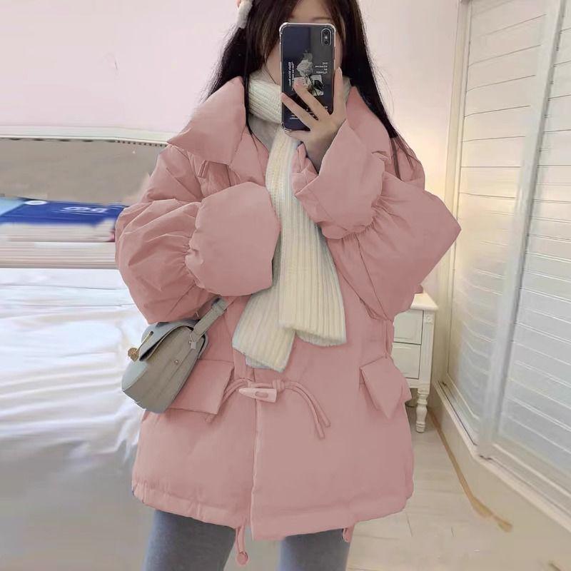 Women's Petite 2025 Korean-Style Loose Down Jacket - Short Autumn/Winter Duffle Coat