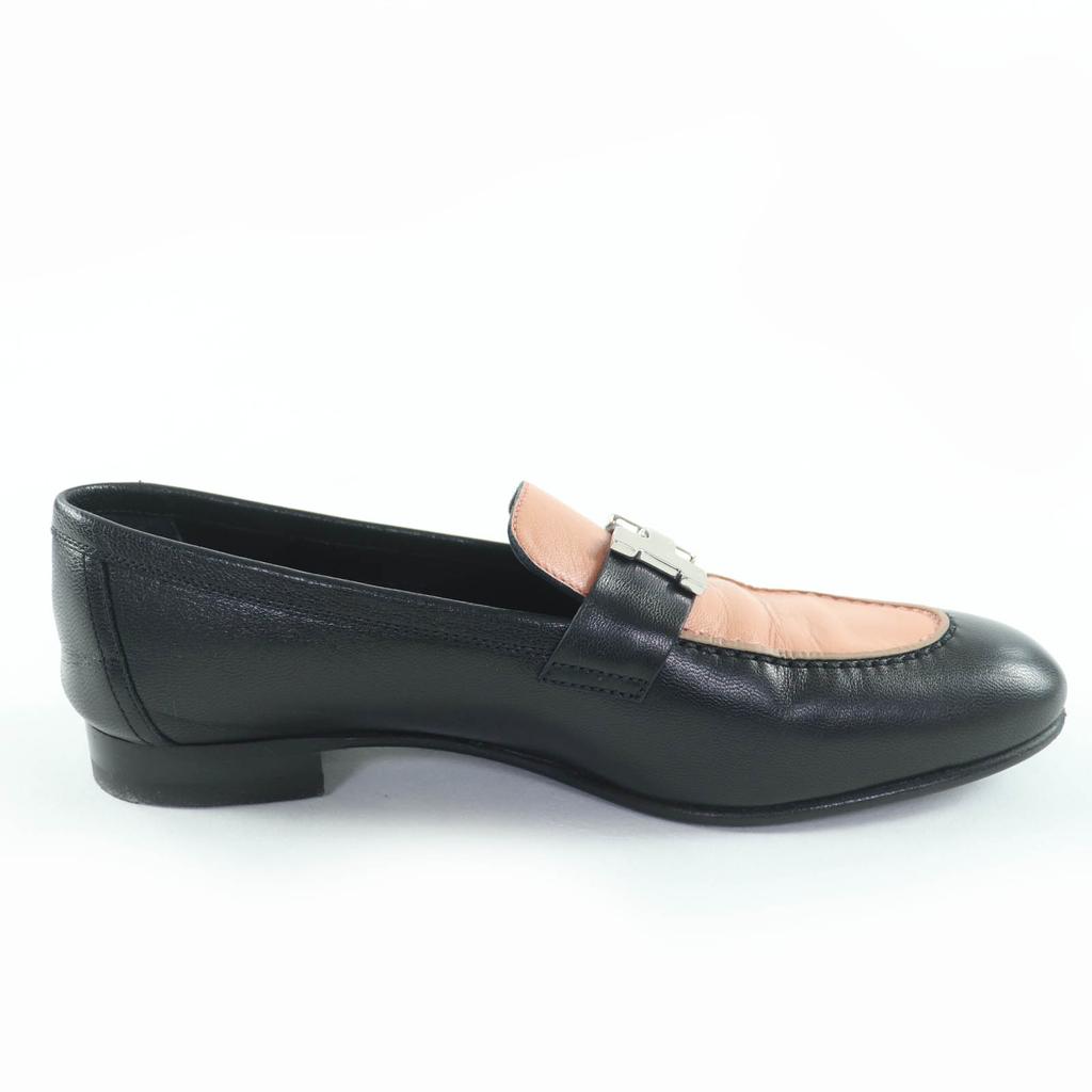 Mocasini HERMES superbi mocasini paris HMetal Piele Negru bej 37 17208Z Folosit