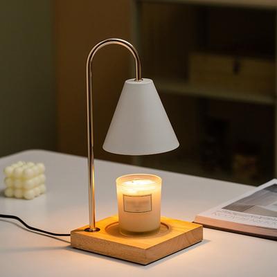 Aromatherapy Wax Melting Lamp Knob Switch Bedroom Bedside Wooden Night Light Smoke-free Fragrance