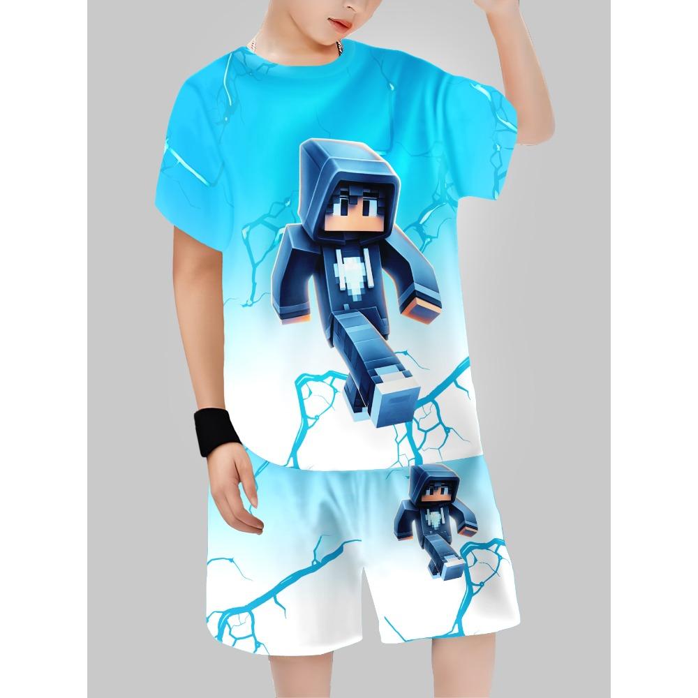 

Block Kids Digital Printing Cross Border Children s Clothing Casual Short Sleeved T-shirt Boys Clothing 100
