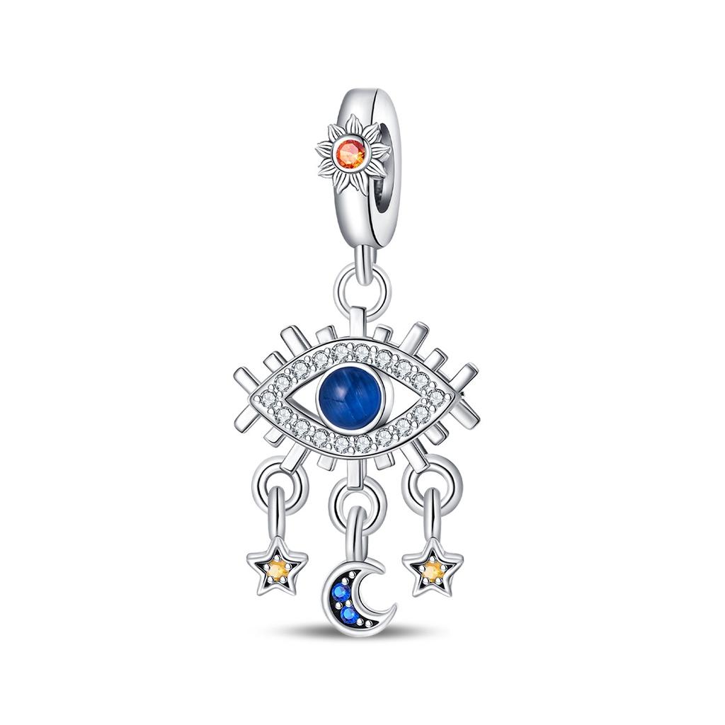 Copper Sparkling Crossover Star Shape Bead Charms Galaxy Blue Star Shape Murano Glass Charm Fits 3mm Bracelets Necklaces