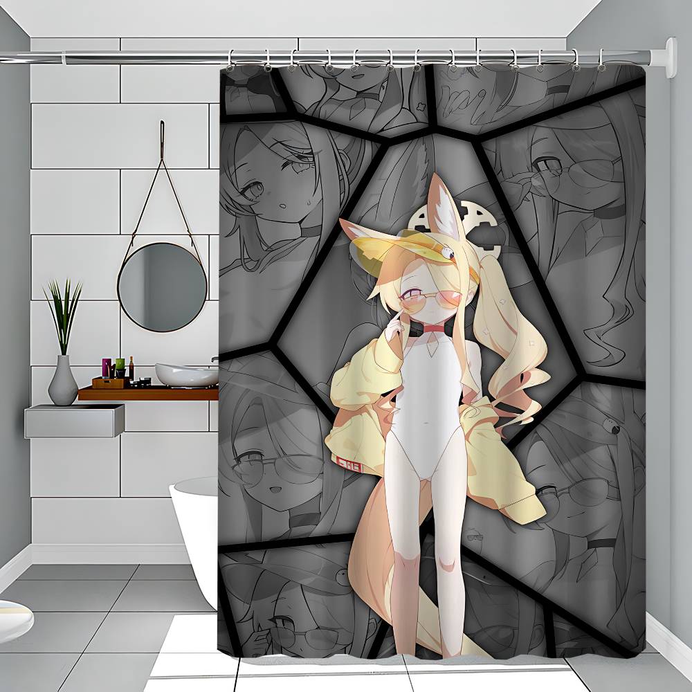 Game N-Nikke Waterproof Polyester Shower Curtain Waterproof Bathroom Curtain Liners 90X180Cm With 12 Hooks