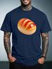 Unisex Summer White Short Sleeve Tee Realistic Golden Butter Bread Food Graphic Print Crew Neck Loose Casual Male Daily Tops