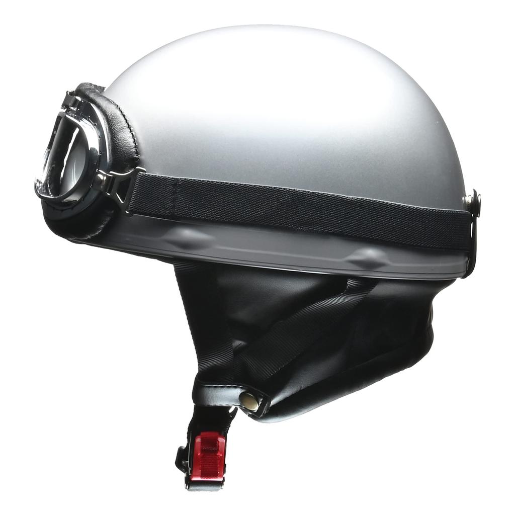 LEAD Motorradhelm Half CROSS Vintage Silber LL CR-751 -