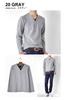 ARONA Heather Border Layered Style Waffle 36 Size L Y-Henley Sweatshirt/YC Khaki,