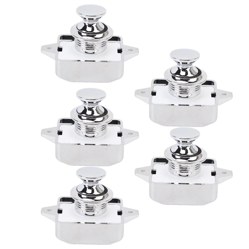 Cabinet Door Push Button Latch Zinc Alloy Exquisite Cupboard Door Knob Latch Lock for RV Motorhome Black