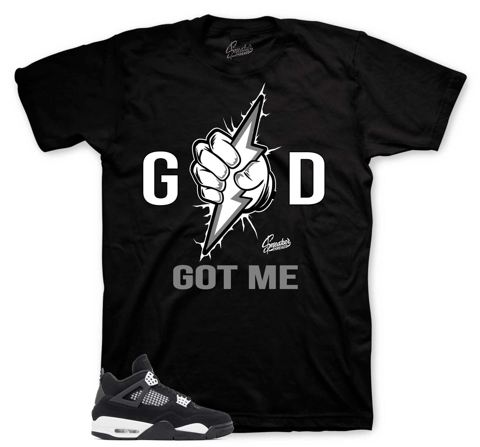 Sneaker Tees To Match Retro 4 White Thunder - God Got Me Shirt M
