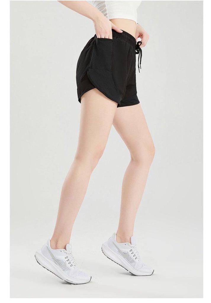 Women's Quick-Dry Loose Two-Piece Sports Shorts: Anti-Exposure, Running, Training, Yoga 5-Point Fitness Pants