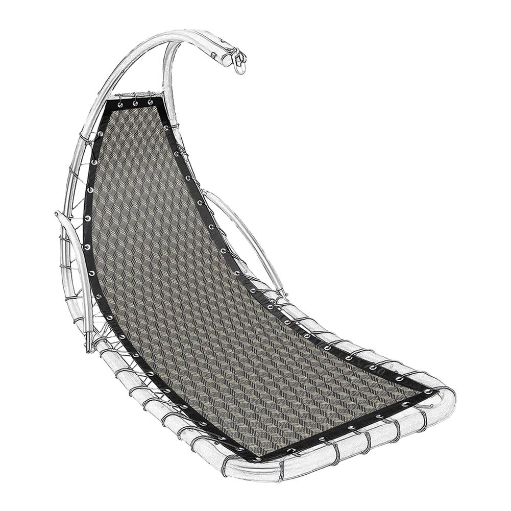 Outdoor Hanging Curved Chaise Lounge Chair Swing Replacement Fabric Cloth 64x197x23CM Patio Hanging Lounge Chair Seat Cloth
