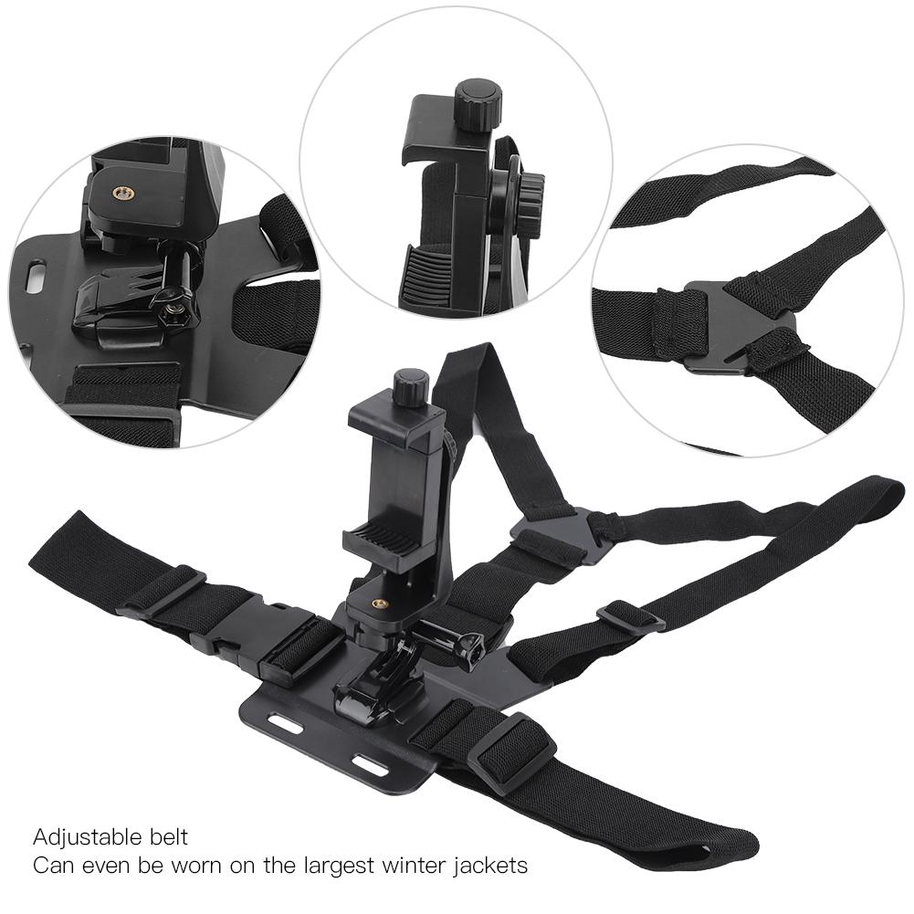 Plastic Black Adjustable Chest Harness Strap Convenient Hanging Safety Belt for Gopro Motion Camera