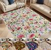 Wohnzimmerteppich Aquarell Floral Heilungsstil Thema Teppich Rutschfest Leicht zu Reinigen Frisch Künstlerisch Heimdekor Matte