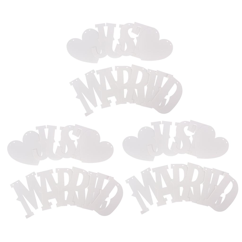 Just Married Banners Multi Purpose Simple Using Cute Design Complete Tools Wedding Decorations Banners for Parties