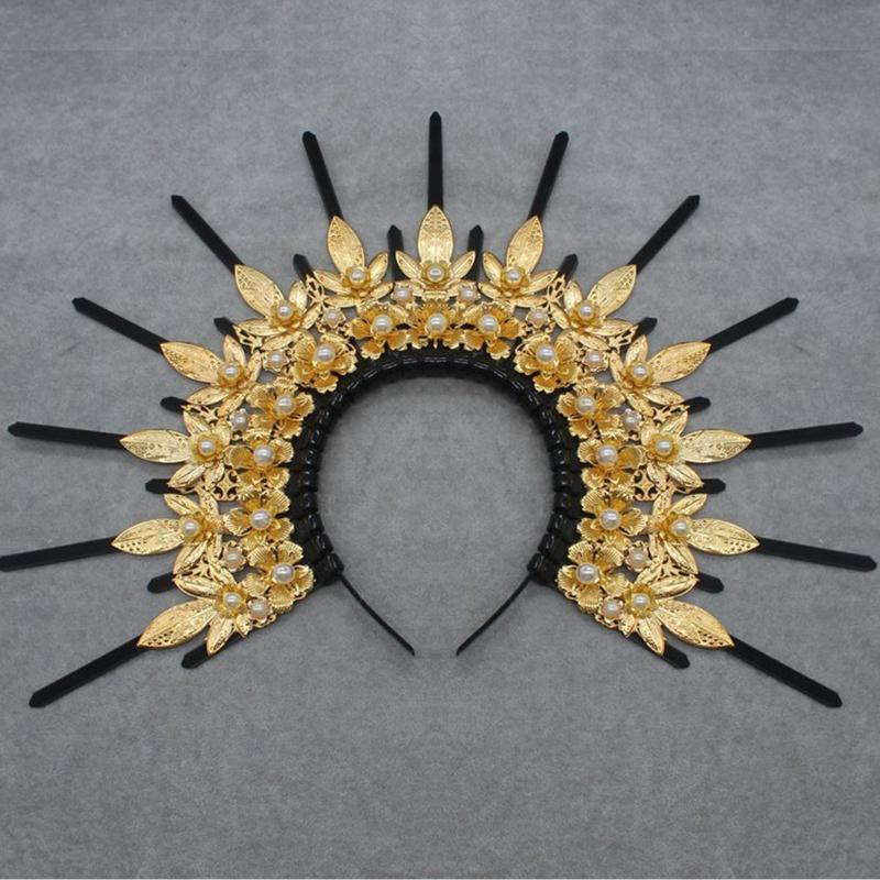 Krone Stirnband Heiligenschein Krone Kopfschmuck DIY Materialien Lolita Heiligenschein Krone Lolita Cosplay Zubehör für Barocke Diadem Kronen