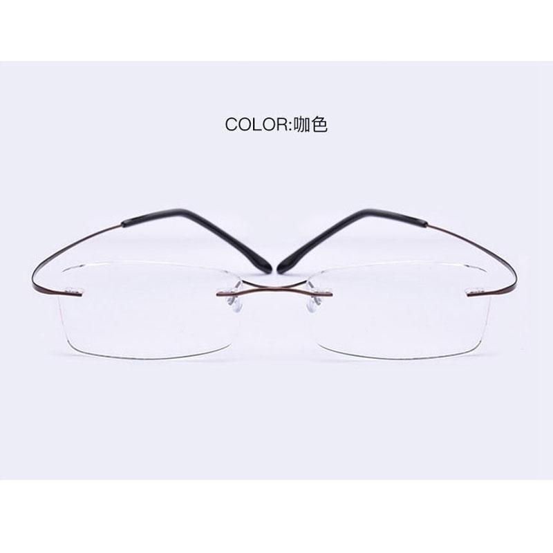 Men Ultralight Rimless Optical Glasses Frame Flexible Titanium Rectangle Glasses Diopter Prescription Myopia Presbyopia Eyewear