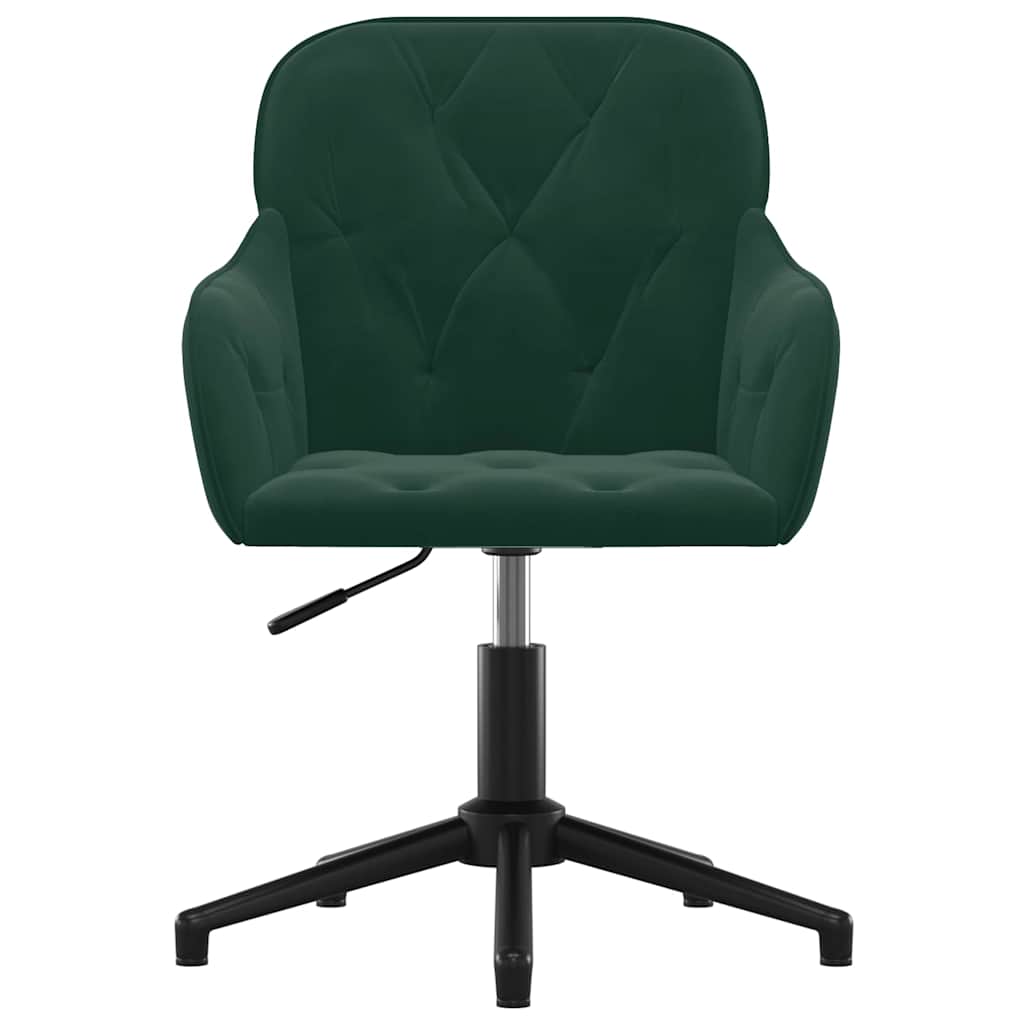 Vidaxl Swivel Dining Chairs, 2 Pcs, Dark Green, Velvet