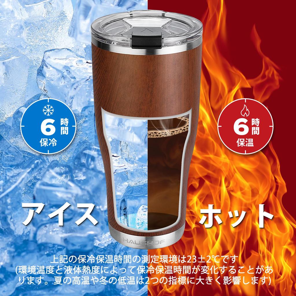 HAUSHOF 600ml Edelstahl-Becher mit Deckel, Auto-Becher, Kaffeetasse, Wasserflasche, Becher, Doppelwandig, Vakuumisoliert, Großes Fassungsvermögen, Hält