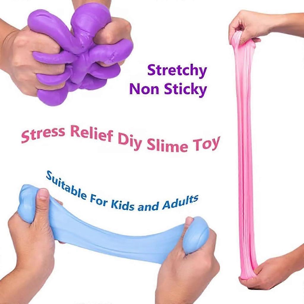 9-Delige Fluffy Slijm Kit Superzachte Suikerspin Modder Wol Kneedgum Stressverlichting Sensorisch Speelgoed voor DIY Klei & Squishy Textuur Spelen