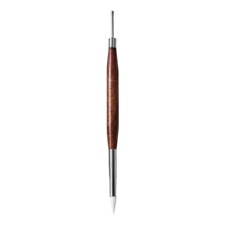 

Versatile Double Ended Nail Art Pen for Gradient Stamping and Decoration Nail Carving Pen Featuring Wood Comfort Grip 1