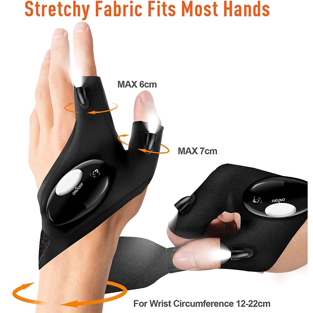 LED Flashlight Gloves Cool Gadget Hands-Free Lights for Camping Fishing Repairing Fathers Day Christmas Birthday Gift