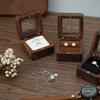 Jewelry Box Walnut Solid Wood Wedding Ring Box Small Jewelry Storage Table Top For Seeking Marriage Diamond Ring