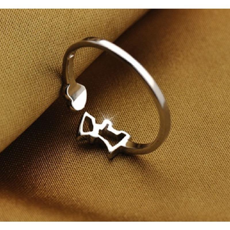 925 Sterling Silver Ring Pony Open Couple Women Little Finger Ring Jewelry Ornament Silver Ring Ring
