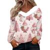 Langermede skjorter for kvinner Søte topper juletrykk T-skjorter Bluser Uformell Pluss størrelse Basic Topper Pullover