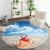 Luxury Beach Scenic Seaside Pattern Round Shape Floor Mats Kitchen Hallway Runner Rug Bedroom Living Room Soft Carpet Non-slip Area Rug