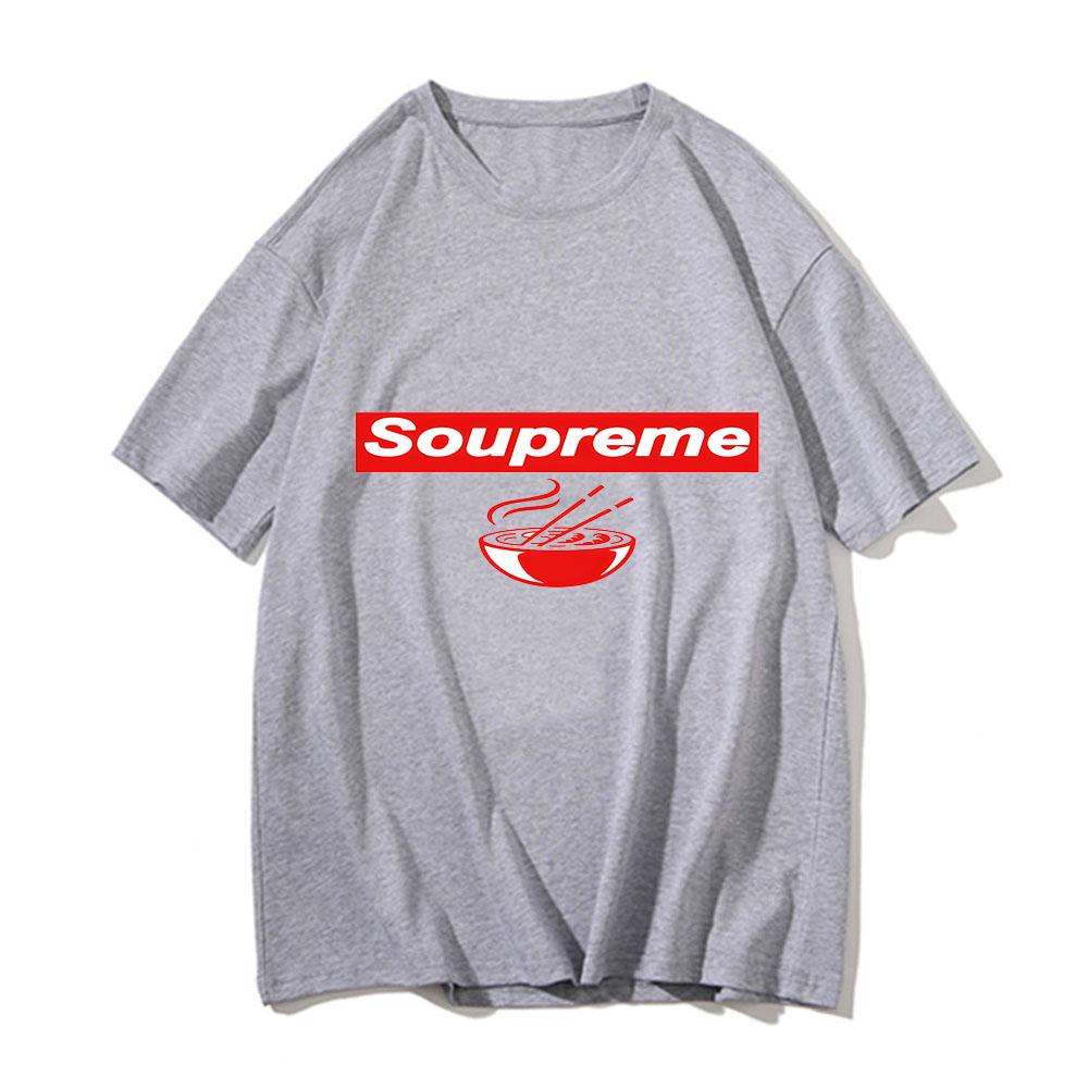 Soupreme Eat Ramen Women Men Figure Silhouette Unisex Cartoon T-shirts 100% Cotton T Shirts Manga/Comic Appliques Anime Clothes