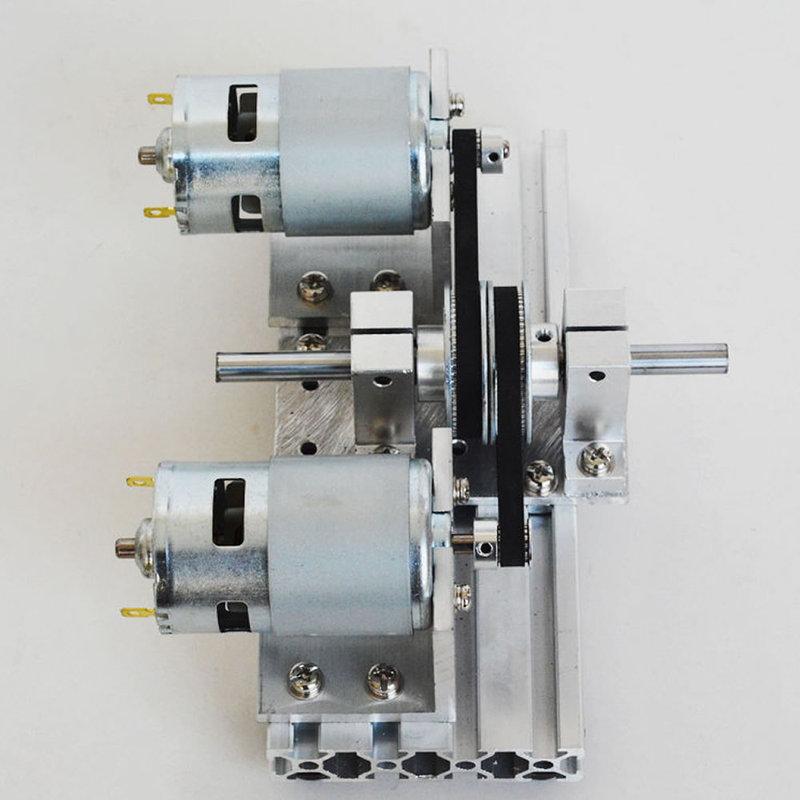 12V 24V DC Dual Spindle Motor Drive Kit 775 795 895 DC Motor Large Torque Timing Belt Pulley 60 80 Teeth Synchronous Wheels